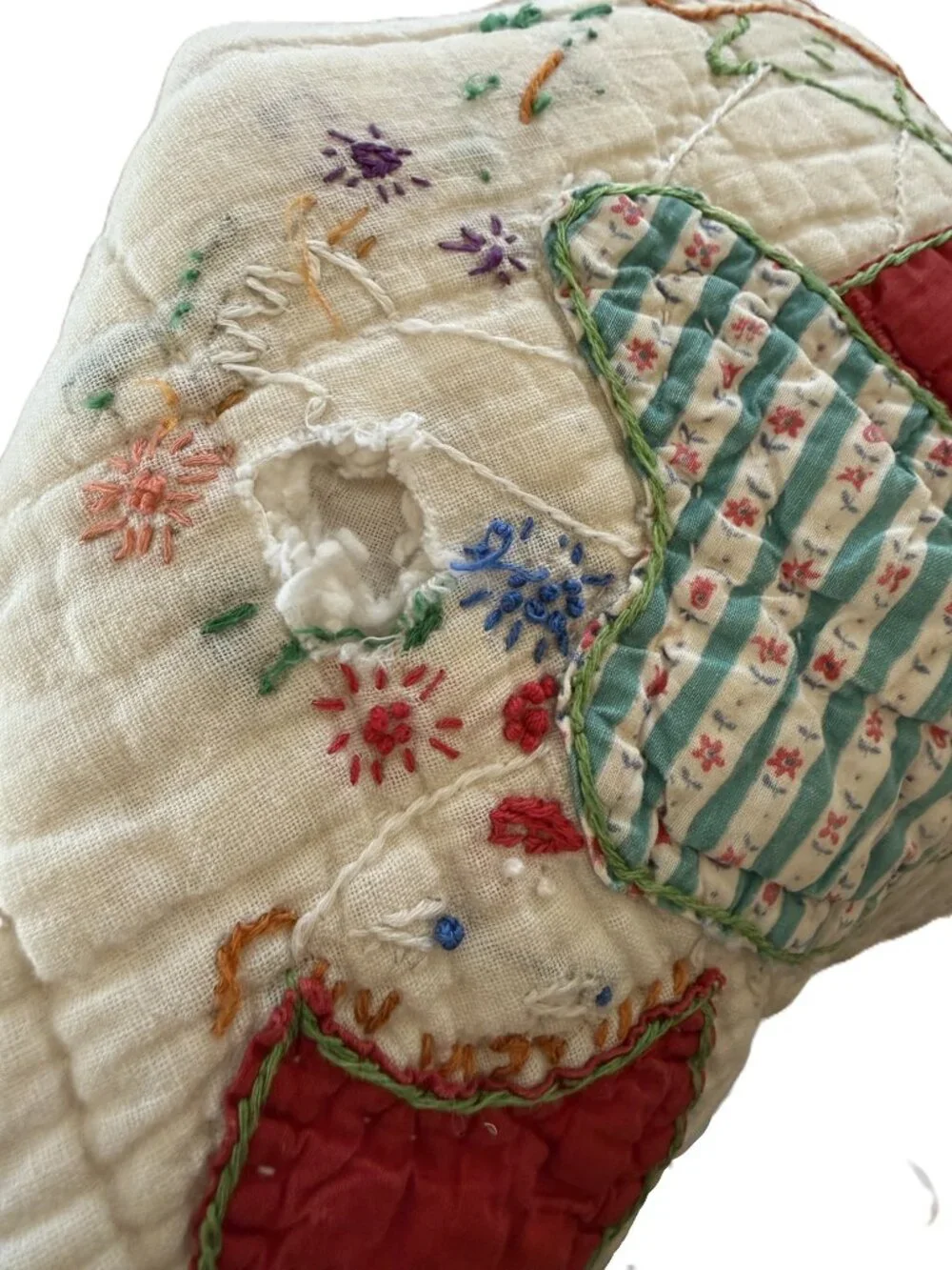 Cheeky Vintage Handmade Sunbonnet Sue Throw Twin Quilt Bloomers Showing Retro